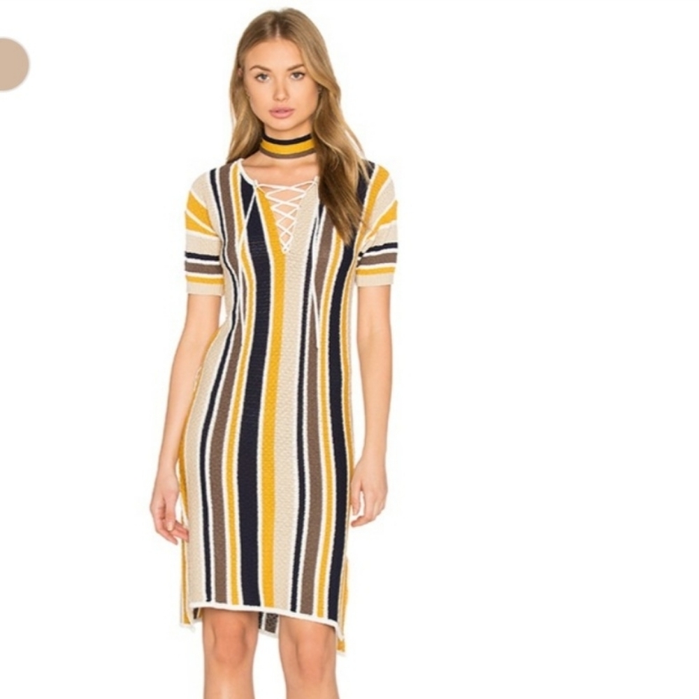 FRAME Le Lace Shirt Dress Stripe Belted - Picture 14 of 14